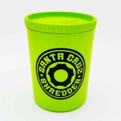 Santa Cruz Stash Jar in green, with hemp plastic screw-top lid