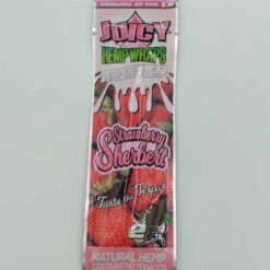 Juicy Jay's Blunt Wraps in Strawberry Sherbet flavor, retail packaging