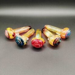 Westie Fumed Window Spoon pipes, five color options shown together