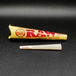 RAW Organic Hemp Cones pack with a pre-rolled cone shown