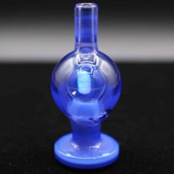 Soup Bubble Cap #3 in Mystique blue, front view of the carb cap