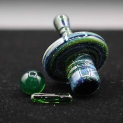 Soup Glass Slurper Set #4 in blue and green, pillar with marble and dab tool