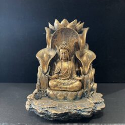 Buddha backflow incense burner in bronze finish