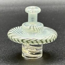 El3ctro B spinner carb cap in white swirl, side view, fits 25mm bangers