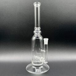Kadabra Single Inline Tube, clear glass straight tube bong, front view