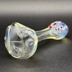 4-inch Glow in the Dark Peace Symbol spoon pipe, top view of the peace sign bowl