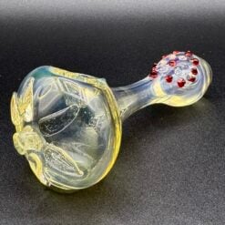 4-inch Glow in the Dark Pandora Flower hand pipe, front view of the flower bowl
