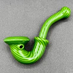 Kadabra Green Sherlock, green swirled glass Sherlock pipe