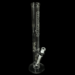 Illadelph 9mm Medium Straight Tubes in black, clear glass straight tube, front view