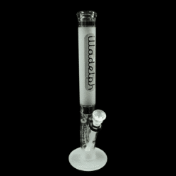 Illadelph Frosted Medium Straight Tube - Black, frosted white tube with black accents, front view