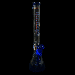 Illadelph Heavy Hit Hybrid - Sea Blue, blue glass beaker bong with blue accent band, front view