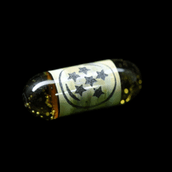 Immaculate Carved Pillar slurper accessory with star pattern in gold speckled glass