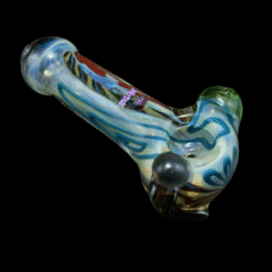 Jellyfish Glass Animal League Spoon - Slug, teal glass spoon pipe, front view