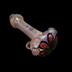 Jellyfish Glass Flowers Forever Spoon pipe, back view showing the flower design