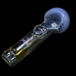 Jellyfish Glass Spiral Spoon w/ Flat Mouthpiece in purple, glass spoon pipe with a flat mouthpiece