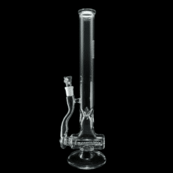 Joel Halen Large Inline Tube, clear glass straight tube bong, 17-inch tall, side view