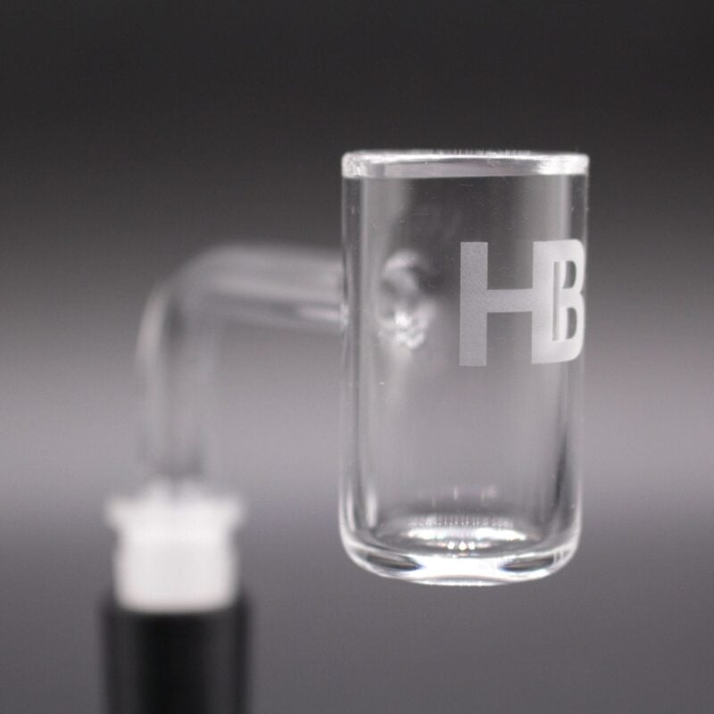 Quartz banger with an etched HB logo, long neck, 10mm