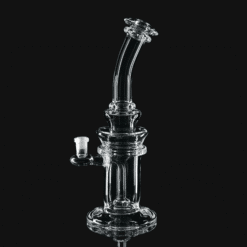 Kadabra 10mm Clear Rig, clear glass dab rig with banger attached