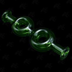 Kadabra Color Donut Pivot Top - Green, green glass double-donut top, lying flat