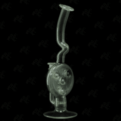 Kadabra Purple Cream CFL Swiss Rig, glass dab rig with Swiss percolator, angled view