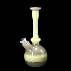 Kimmo Encalmo Mini Tube #3, pale yellow glass mini straight tube bong, front view
