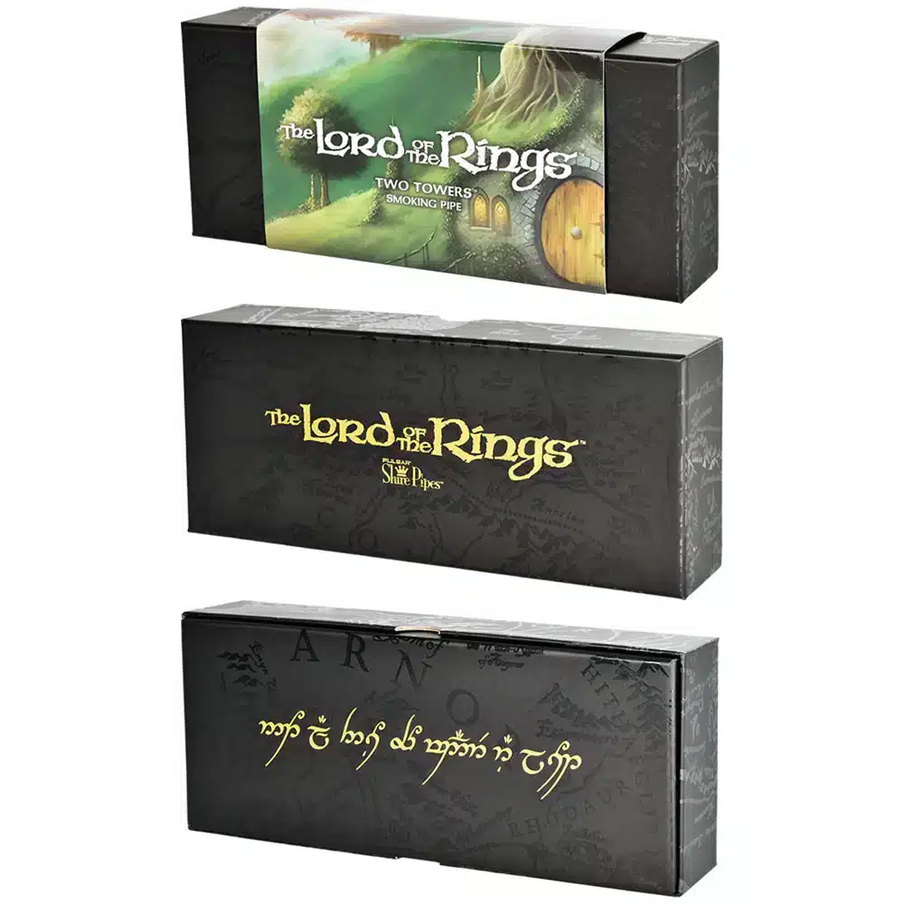 Pulsar Shire Two Towers pipe shown with its retail packaging
