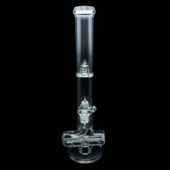 Leisure Mini 10 Inline Recycler, clear glass recycler dab rig, front view