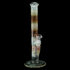 Mary Jane 38x4 Full Gold & Silver Fumed Tall Tube #1, amber tube bong, 14-inch tall, front view