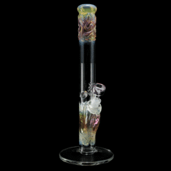 Mary Jane 38x4 Gold & Silver Fumed Tall Tube #4, fumed glass straight tube bong, front view