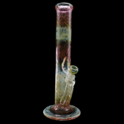 Mary Jane 50x5 Full Gold & Silver Fumed Tube #3, fumed straight tube bong, 14.5-inch tall, front view