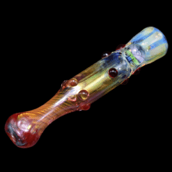 Matty White Goldie One Hitter - Mr. Mackey, amber glass one-hitter, full view
