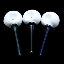 Matty White Golf Ball Pipe, three white dimpled ball-top pipes shown together