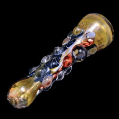 Matty White ISO Bumpy One Hitter w/ 2 Millis - Futurama, amber bumpy glass one-hitter, full view