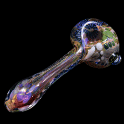 Matty White ISO Worm Spoon w/ Milli - Batman, purple worked glass spoon pipe, front view