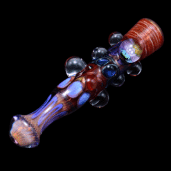 Matty White Large 3 Milli One Hitter - South Park, amber and red bumpy one-hitter, full view