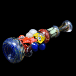 Matty White Xtreme One Hitter - Grateful Dead #2, colorful beaded glass one-hitter, front view