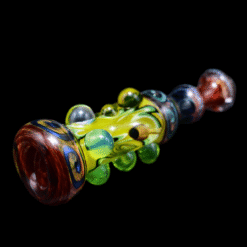 Matty White Xtreme One Hitter - South Park, yellow and green beaded one-hitter, front view
