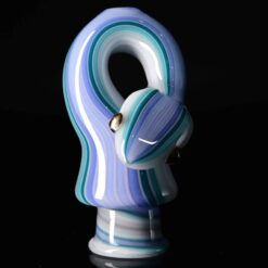 Niko Cray Pivot Top - Purple, purple and blue swirled glass pivot top, standing alone