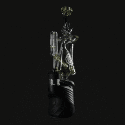 OJ Flame Puffco Peak beaker recycler in Solar Flare, 8.5-inch, on the device