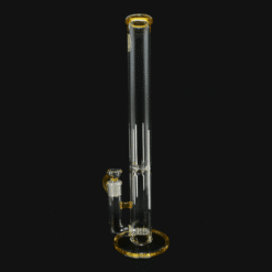 OJ Flame Double Inline Tube - Solar Flare, clear glass straight tube bong, 18-inch tall, front view
