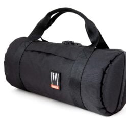 Dime Bags Omerta 17-inch Brigata smell-proof duffle bag in black, angled view