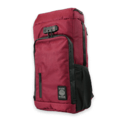 Dime Bags Omerta Wiseguy backpack in oxblood, side view
