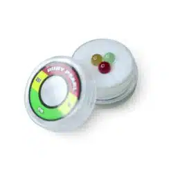 Ruby Pearl Co Rasta Pearl Set, small container with green, yellow and red pearls