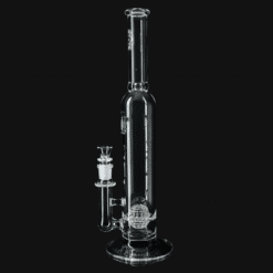 SOL 60mm Lace Sphere Tube Clear bong, front view of the straight tube