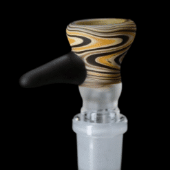 Sandberg 14mm Woodgrain Slide #10 in amber, angled view with horn handle