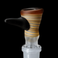 Sandberg 14mm Woodgrain Slide #2 in red and amber, front view on frosted joint