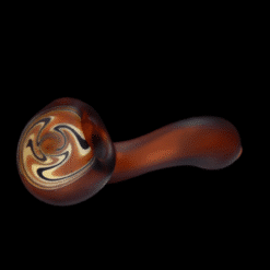 Sandberg Amber and Woodgrain Sherlock pipe #2, top view of the swirl bowl