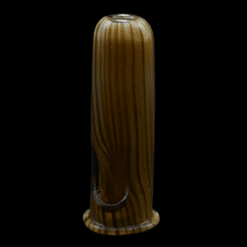 Shaggy Woodgrain Pivot Top #10, amber wood-grain glass pivot top, standing alone