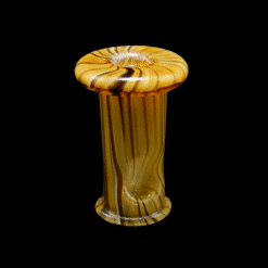 Shaggy Woodgrain Pivot Top #13, close angled view of the swirled woodgrain top pattern
