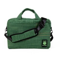 Dime Bags Side Hustler 15-inch laptop bag in forest green, front view